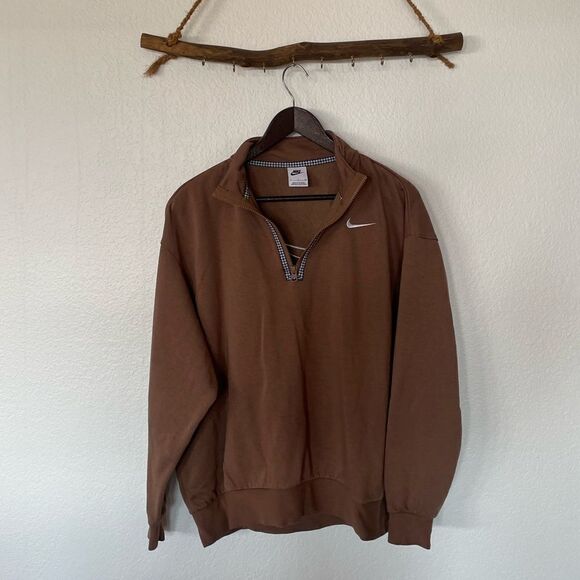 RARE Brown Nike houndstooth pull over - Picture 2 of 3